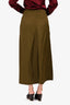 Jil Sander Olive Green Cotton/Linen Midi Skirt Size 34