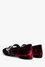 Miu Miu Burgundy Velvet Crystal Buckle Mary Janes Size 37.5
