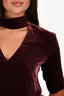 Theory Burgundy Velvet Mock Neck Cut Out Top Size P