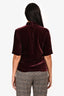 Theory Burgundy Velvet Mock Neck Cut Out Top Size P
