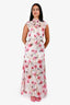 Haute Hippie Cream/Pink Floral Button Down Sleeveless Maxi Dress Size XS