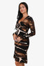 Roberto Cavalli Brown Fitted Midi Dress Size 40