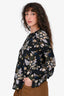A.L.C.Blue Silk Floral Long Sleeves Open Back Top Size 0