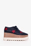 Stella McCartney Navy/Red Leather Star Platform Sneakers Size 35.5