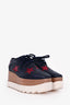 Stella McCartney Navy/Red Leather Star Platform Sneakers Size 35.5