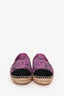Pre-Loved Chanel™ Purple/Black Canvas Quilted CC Logo Espadrilles Size 38