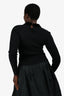 Sandro Black Ribbed Knit Velvet Collar Top Size 3