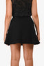 Christian Dior Black Wool Heart Pocket Skirt Size 6 US