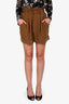 Fendi Brown Silk Shorts Size 42