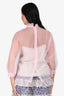 Prada 2017 Pink Sheer Ruffle Detail High Neck Top with Slip Size 42
