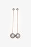 Salvatore Ferragamo Silver/Grey Tone Metal Faux Pearl Ear Pendants