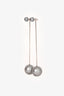Salvatore Ferragamo Silver/Grey Tone Metal Faux Pearl Ear Pendants