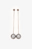 Salvatore Ferragamo Silver/Grey Tone Metal Faux Pearl Ear Pendants