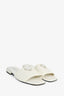Prada White Leather Triangle Slide Sandals Size 38