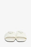 Prada White Leather Triangle Slide Sandals Size 38