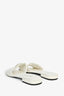 Prada White Leather Triangle Slide Sandals Size 38