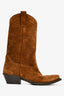 Saint Laurent Brown Suede Western Boots Size 38
