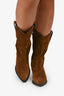 Saint Laurent Brown Suede Western Boots Size 38
