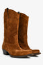 Saint Laurent Brown Suede Western Boots Size 38