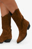 Saint Laurent Brown Suede Western Boots Size 38