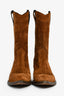 Saint Laurent Brown Suede Western Boots Size 38