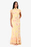 Sau Lee Yellow/Pink Floral'Gemma' Maxi Dress Size 6