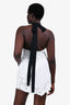 LPA White Cotten/Linen Eyelet Halter Mini Dress Size M