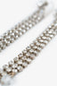 Miu Miu Silver Tone Crystal Embellished Drop Earrings