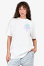 Christian Dior X Alex Foxton White/Pink Flower Logo Crew Neck T-Shirt Size M Mens