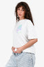 Christian Dior X Alex Foxton White/Pink Flower Logo Crew Neck T-Shirt Size M Mens