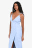 Camila Coelho Blue Satin 'Aaliyah' Midi Dress Size XS