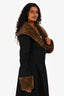 LPA Black/Brown Wool Blend 'Giovanna' Coat Size S