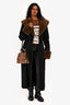 LPA Black/Brown Wool Blend 'Giovanna' Coat Size S