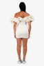 House of CB White Satin 'Selena' Ruffle Strapless Dress Size S