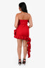 NBD Red Cotton Off-The-Shoulder Ruffled 'Wisteria' Mini Dress Size S