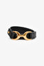 Hermès Black Leather Gold Tone 'Pavane' Bracelet