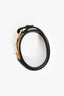 Hermès Black Leather Gold Tone 'Pavane' Bracelet
