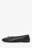 Giuseppe Zanotti Black Leather Zip Detail 'Oraine' Ballet Flats Size 39
