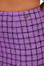Pre-Loved Chanel™ 2022 Purple/Black Plaid Cotton Tweed Crystal CC Button Jacket + Skirt Set Size 34