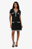 Pre-Loved Chanel™ Cotton Black Knit White Detail Pocket Mini Dress Size 36