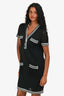 Pre-Loved Chanel™ Cotton Black Knit White Detail Pocket Mini Dress Size 36