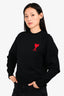 Ami Paris Black Heart Logo Crewneck Sweater Size XS