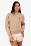 Ami Paris Beige Heart Logo Crewneck Sweater Size XS