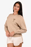 Ami Paris Beige Heart Logo Crewneck Sweater Size XS