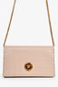 Versace Pink Croc Embossed Wallet on Chain