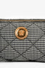 Versace Black Houndstooth Pencil Chain Shoulder Bag