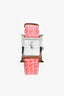 Hermès 2014 Pink Alligator Stainless Steel H Heure Watch