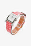 Hermès 2014 Pink Alligator Stainless Steel H Heure Watch
