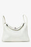 Hermès 2006 White Clemence Leather Lindy 30