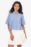 Loewe x Paulas Ibiza Blue Cropped Short Sleeve Shirt Size 38